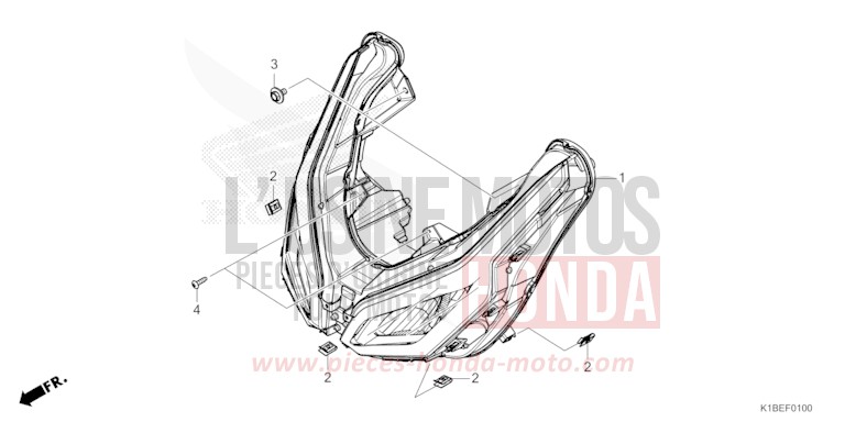 HEADLIGHT for Forza 350 PEARL SIENA RED (R320) from 2023